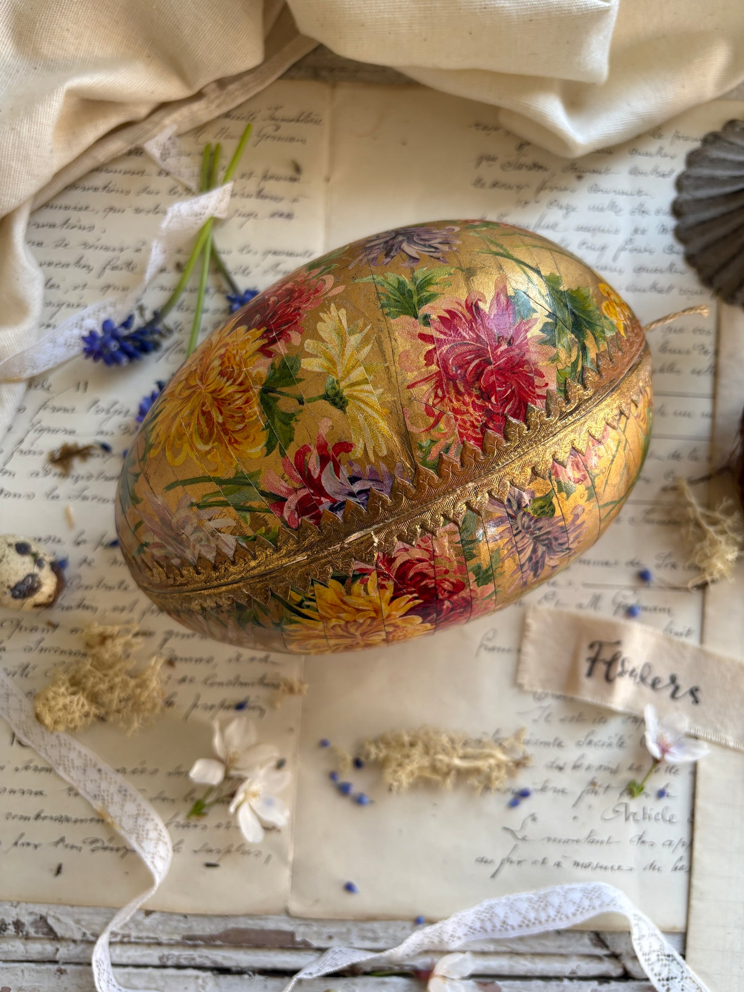 German Victorian Papier Mâché Easter Egg