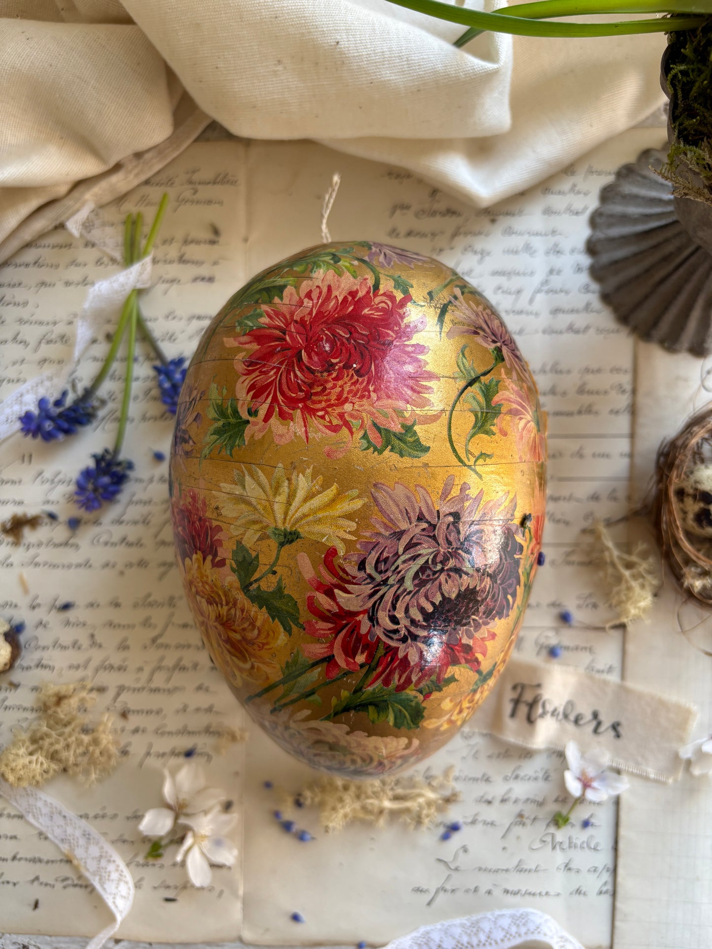 German Victorian Papier Mâché Easter Egg
