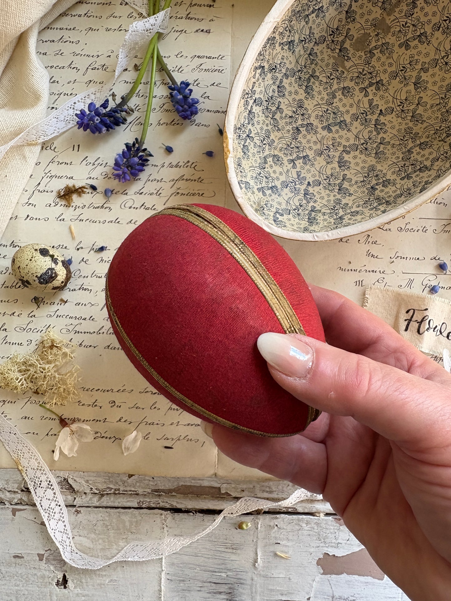 German Victorian Papier Mâché Easter Egg