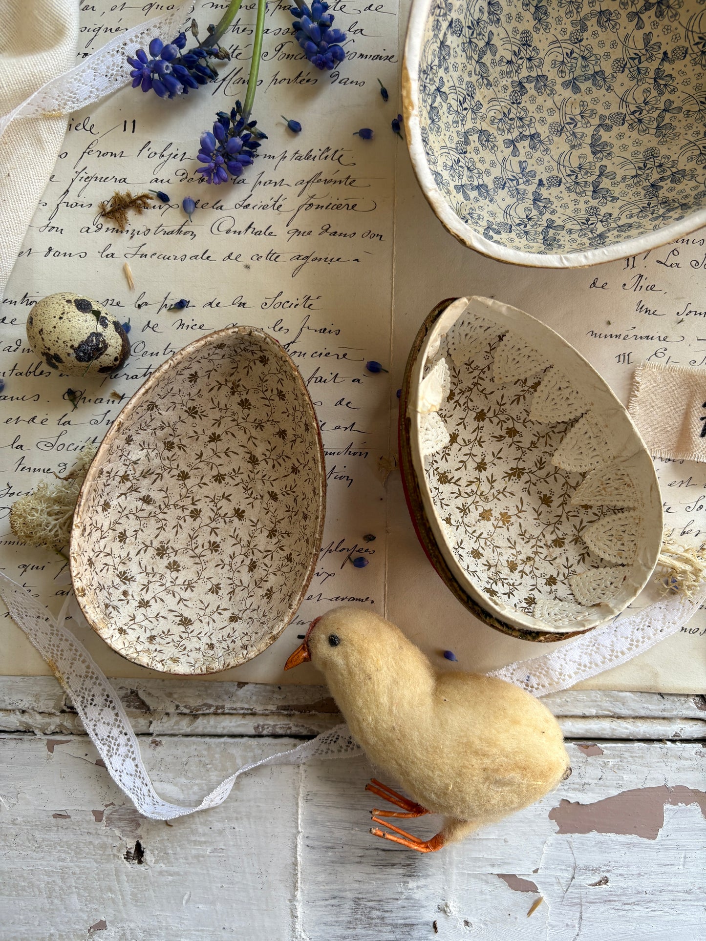 German Victorian Papier Mâché Easter Egg
