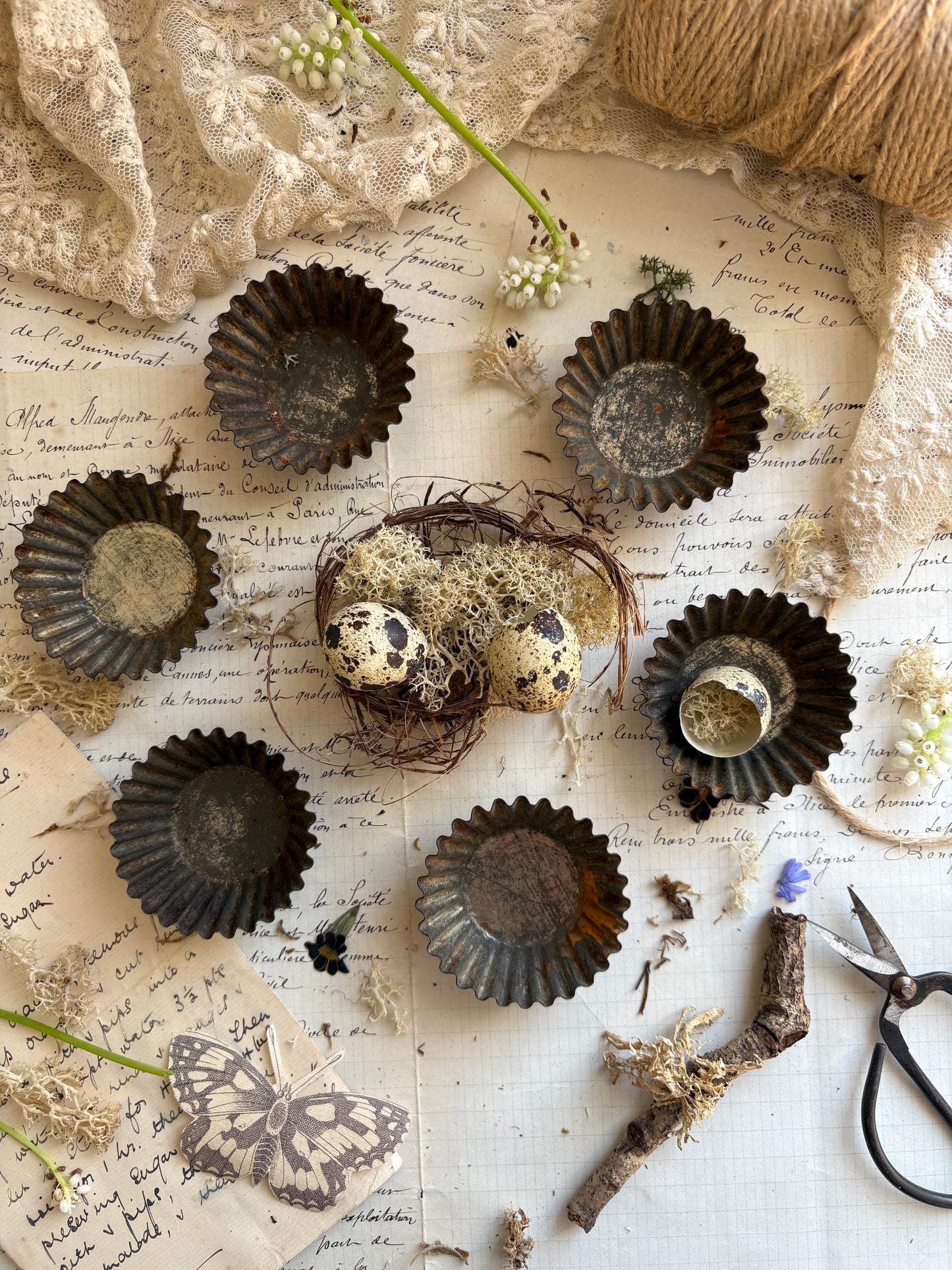 Vintage Fluted Metal Tins