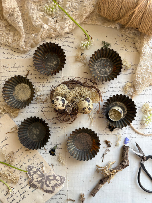 Vintage Fluted Metal Tins