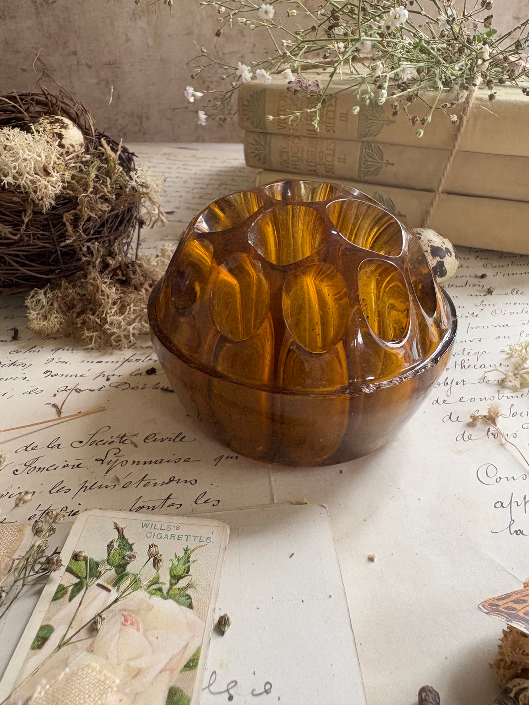 Vintage Glass Flower Frog