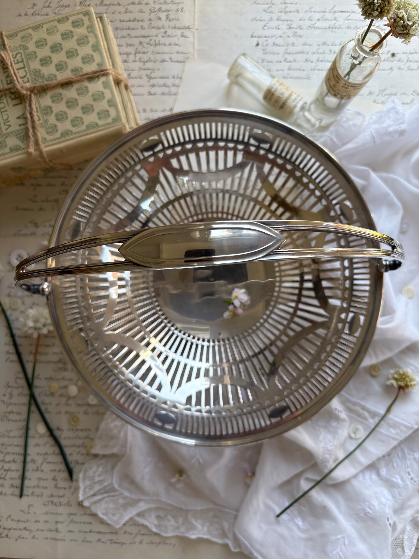 Mappin & Webb Silver-Plated Pierced Bride’s Basket Tray