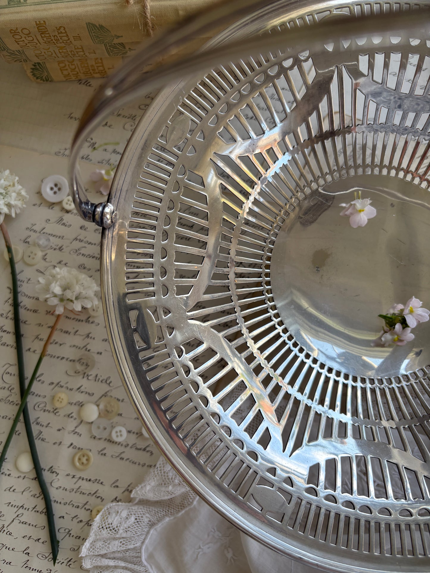 Mappin & Webb Silver-Plated Pierced Bride’s Basket Tray