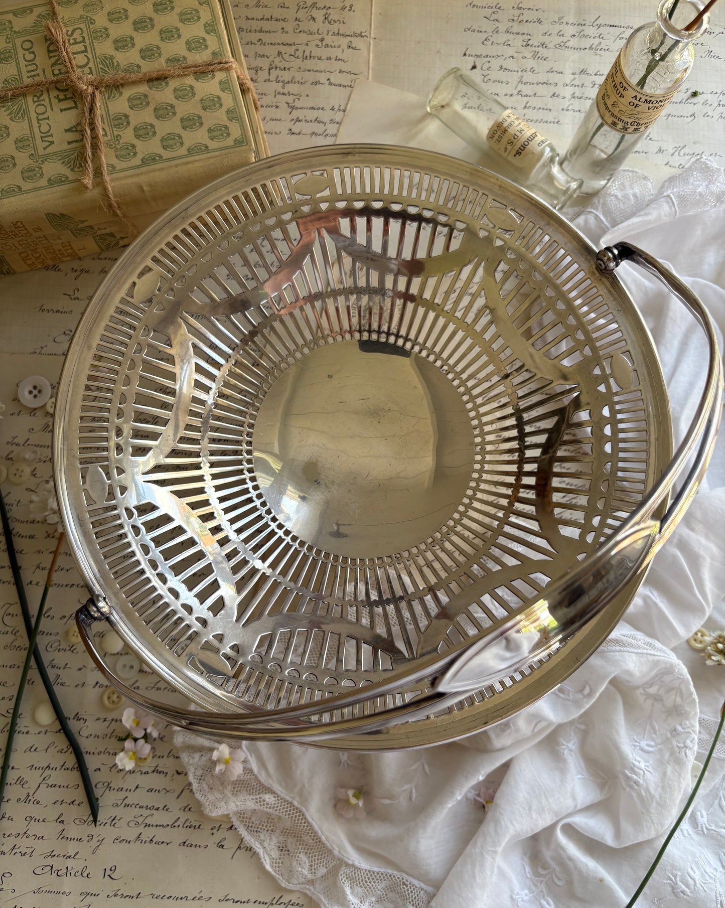 Mappin & Webb Silver-Plated Pierced Bride’s Basket Tray