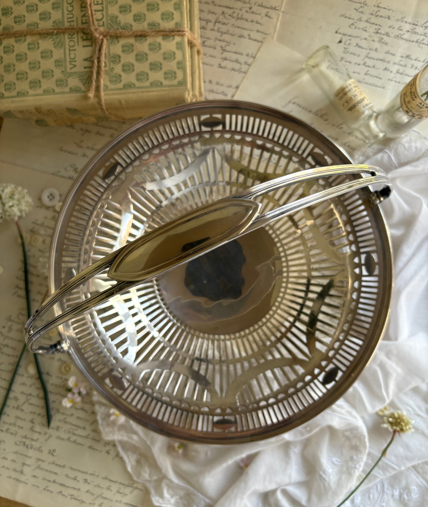 Mappin & Webb Silver-Plated Pierced Bride’s Basket Tray