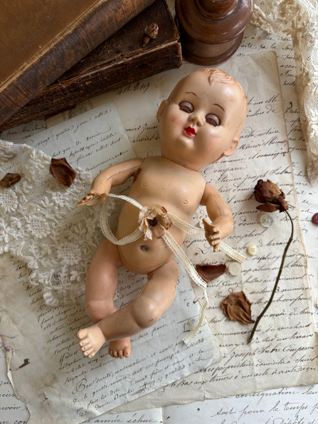 Vintage Rosebud Doll