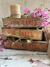 Load image into Gallery viewer, Vintage Wooden Box – “Fish Cakes” Crate
