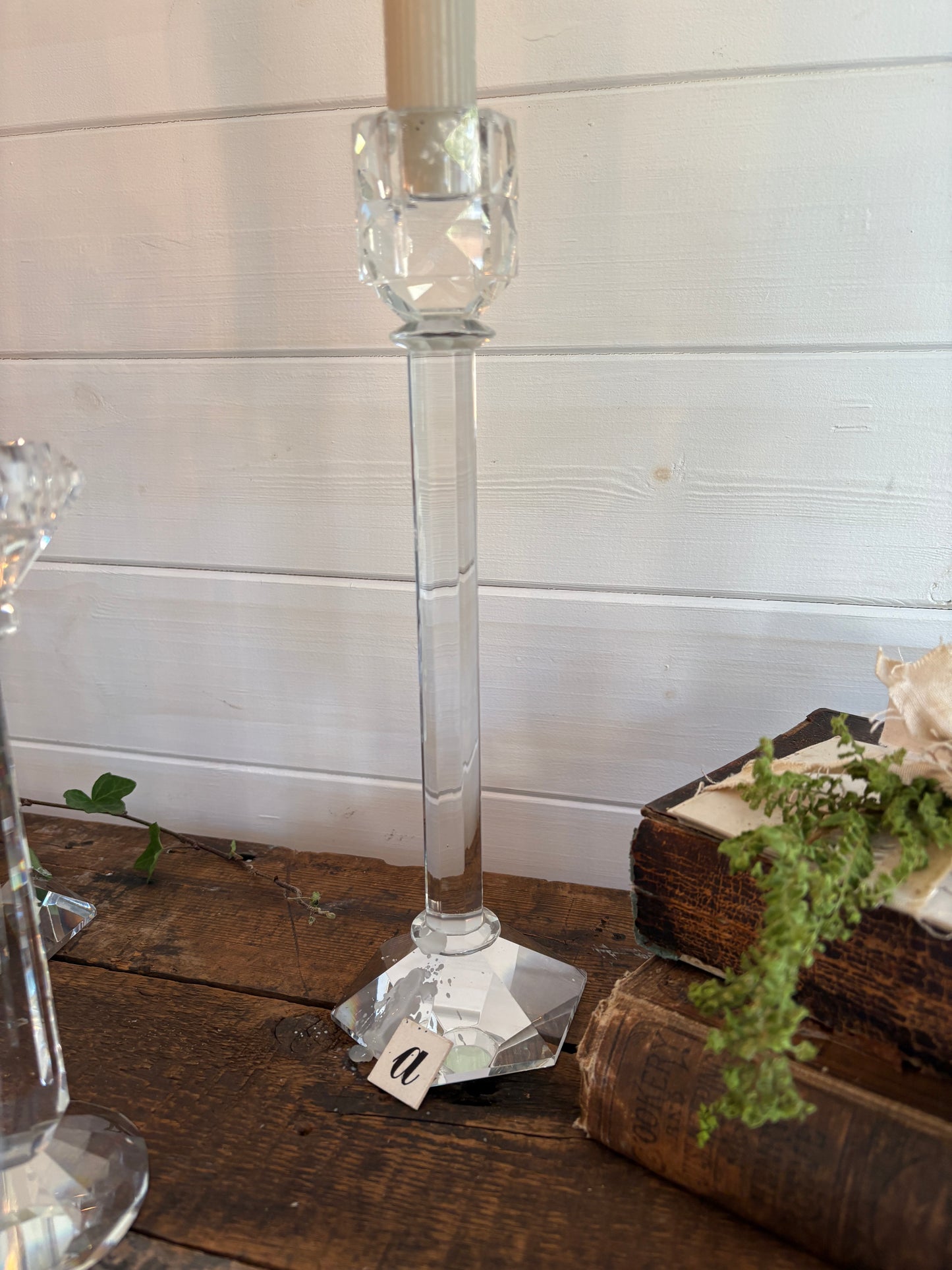 Vintage Clear Glass Candlesticks – Mixed Pairs