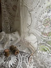 Load image into Gallery viewer, Vintage Linen Embroidered Tablecloth
