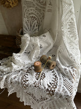 Load image into Gallery viewer, Vintage Linen Embroidered Tablecloth
