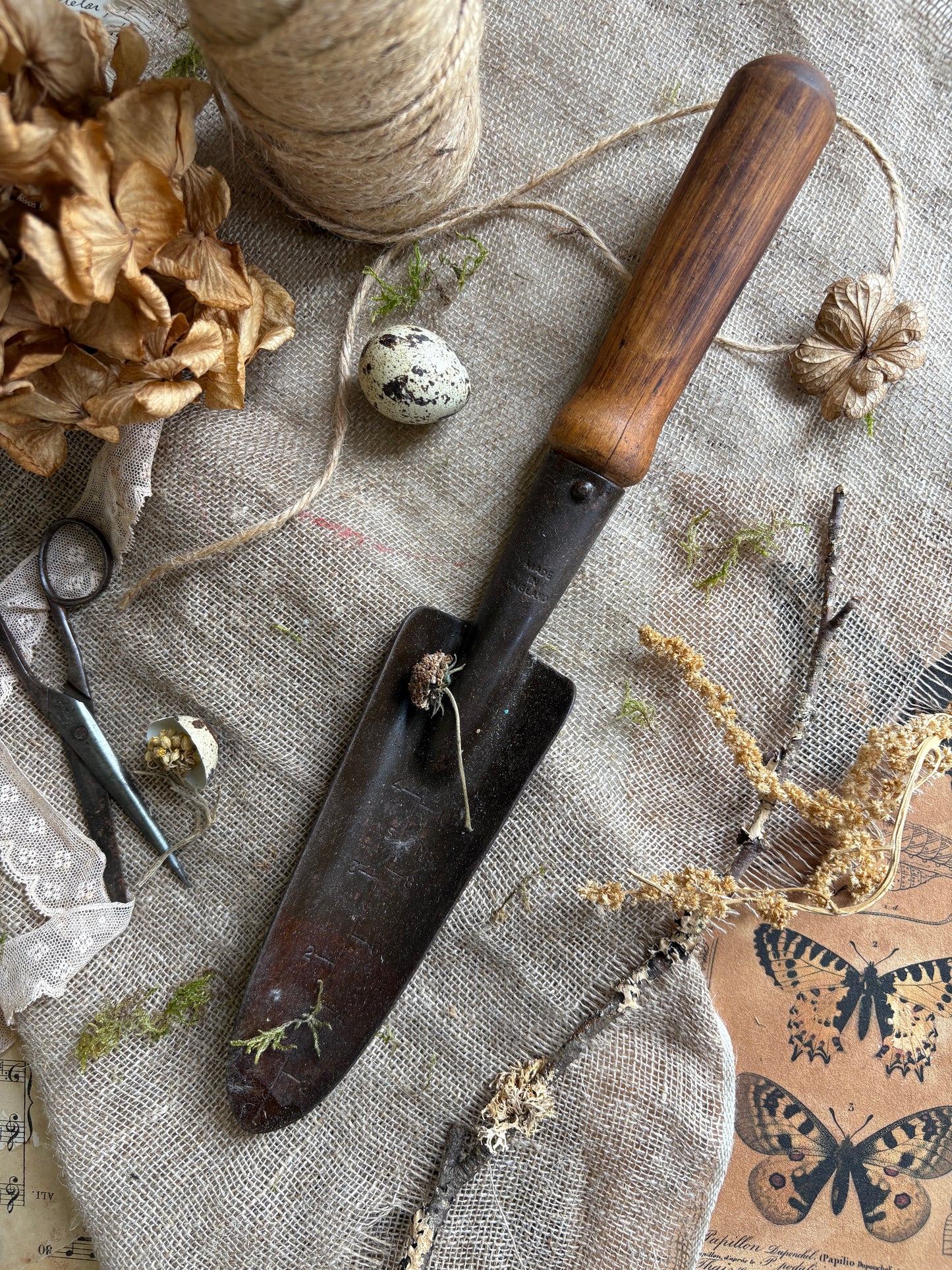 Selection Of Rustic Garden Tools