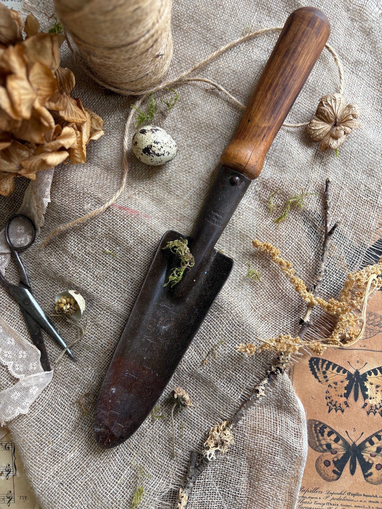 Selection Of Rustic Garden Tools
