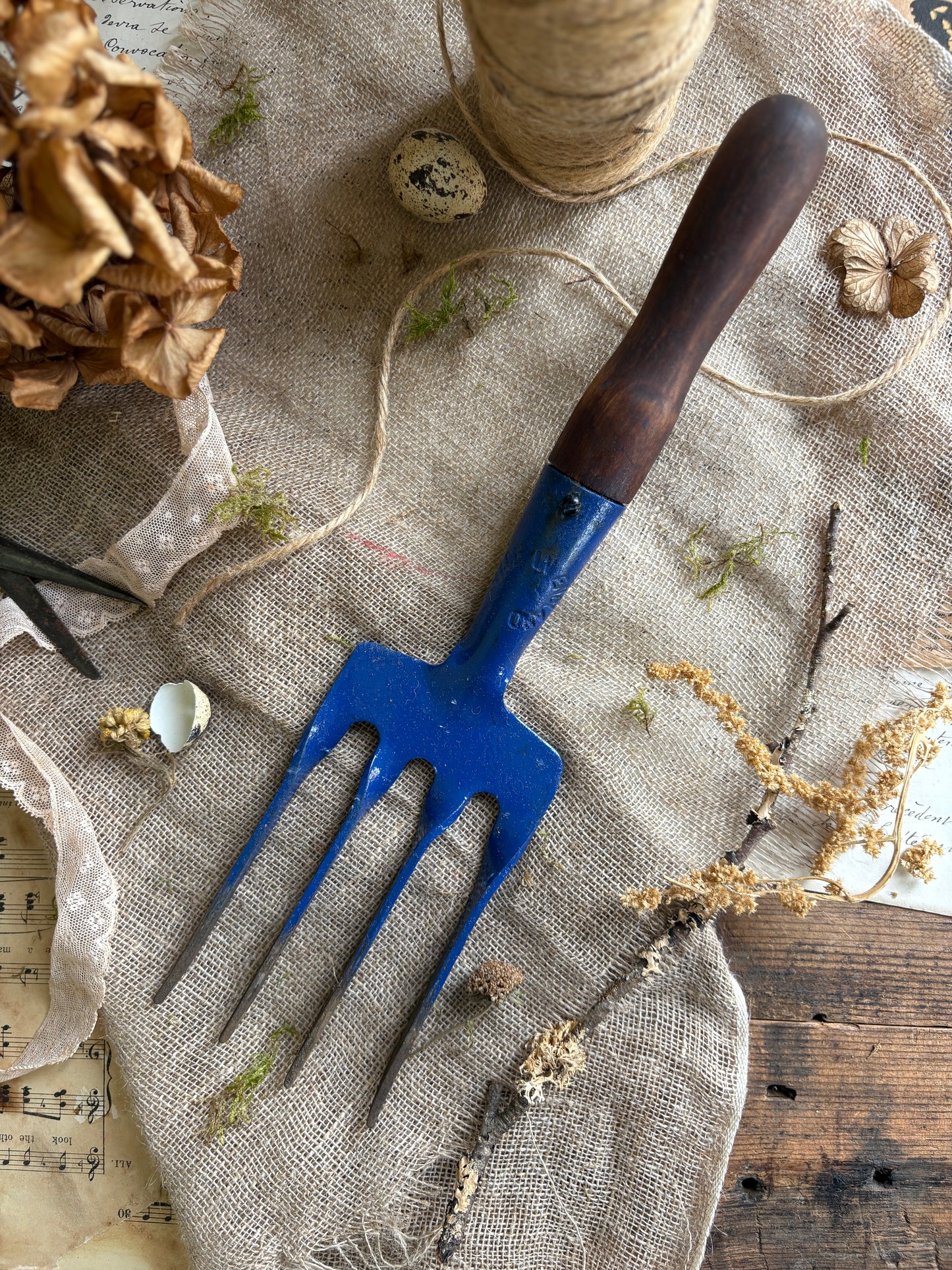 Selection Of Rustic Garden Tools