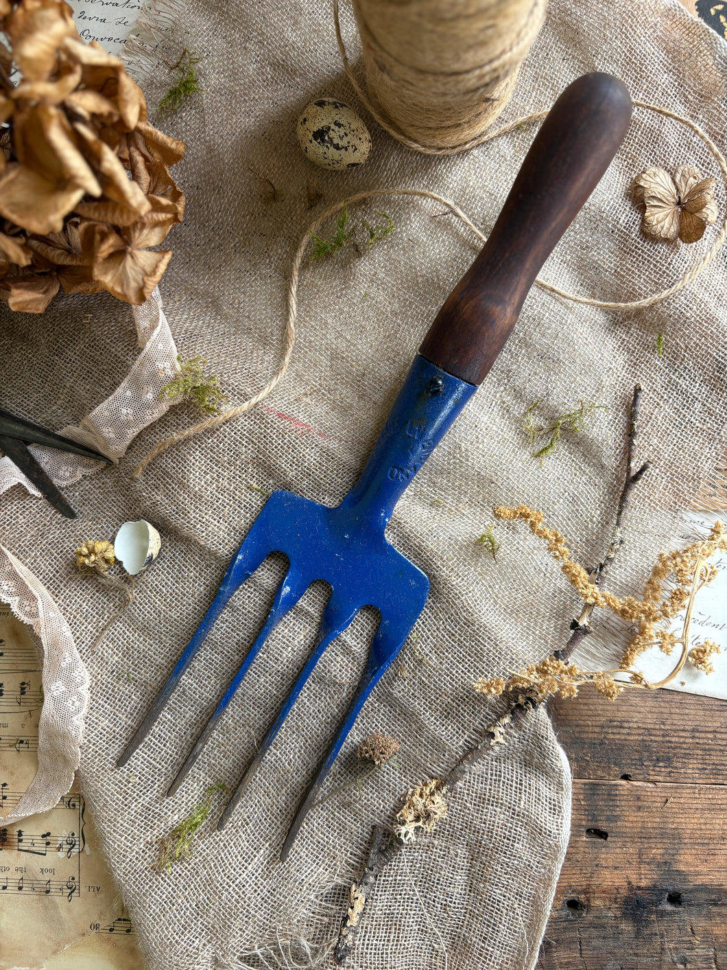 Selection Of Rustic Garden Tools