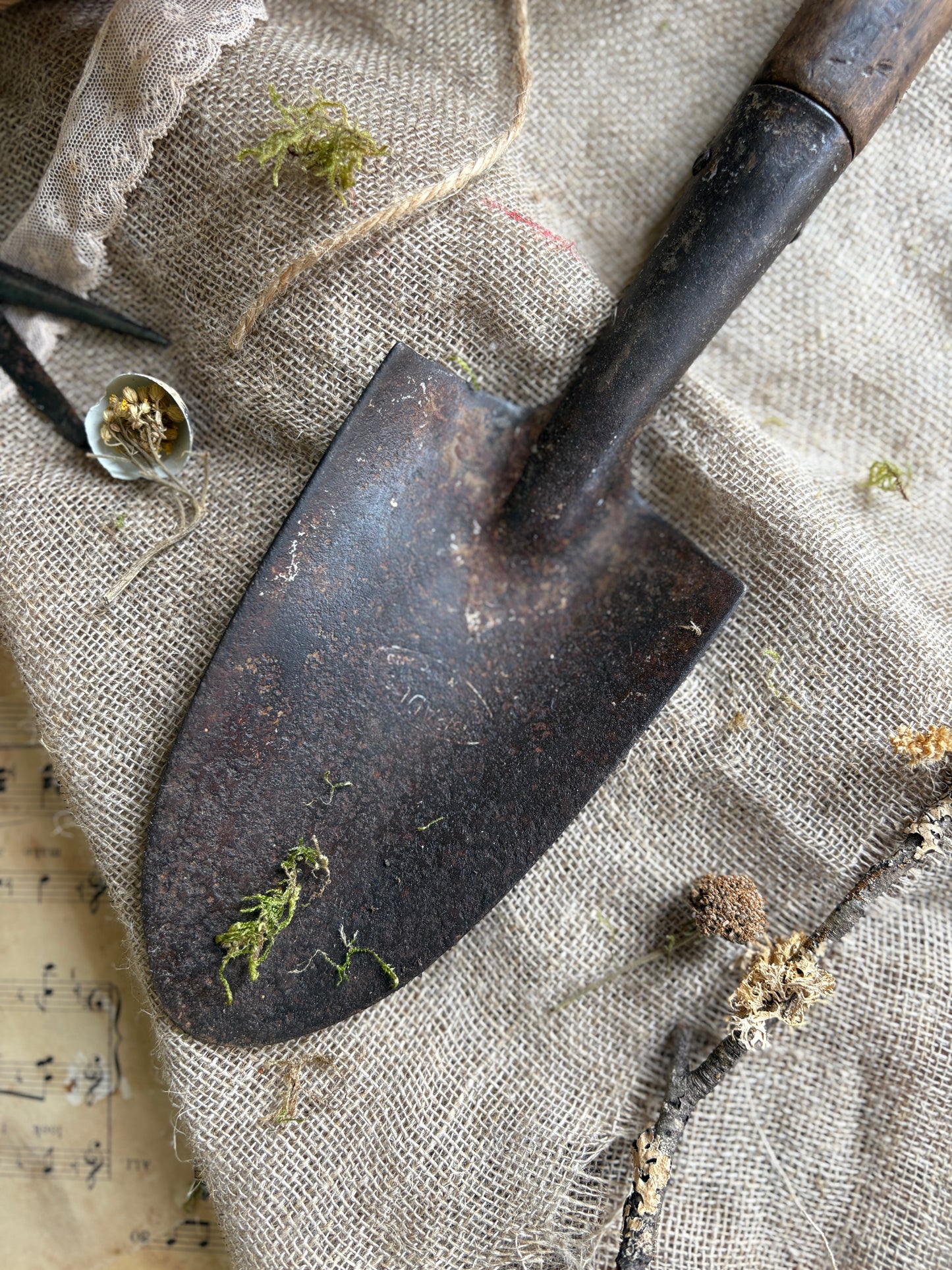 Selection Of Rustic Garden Tools