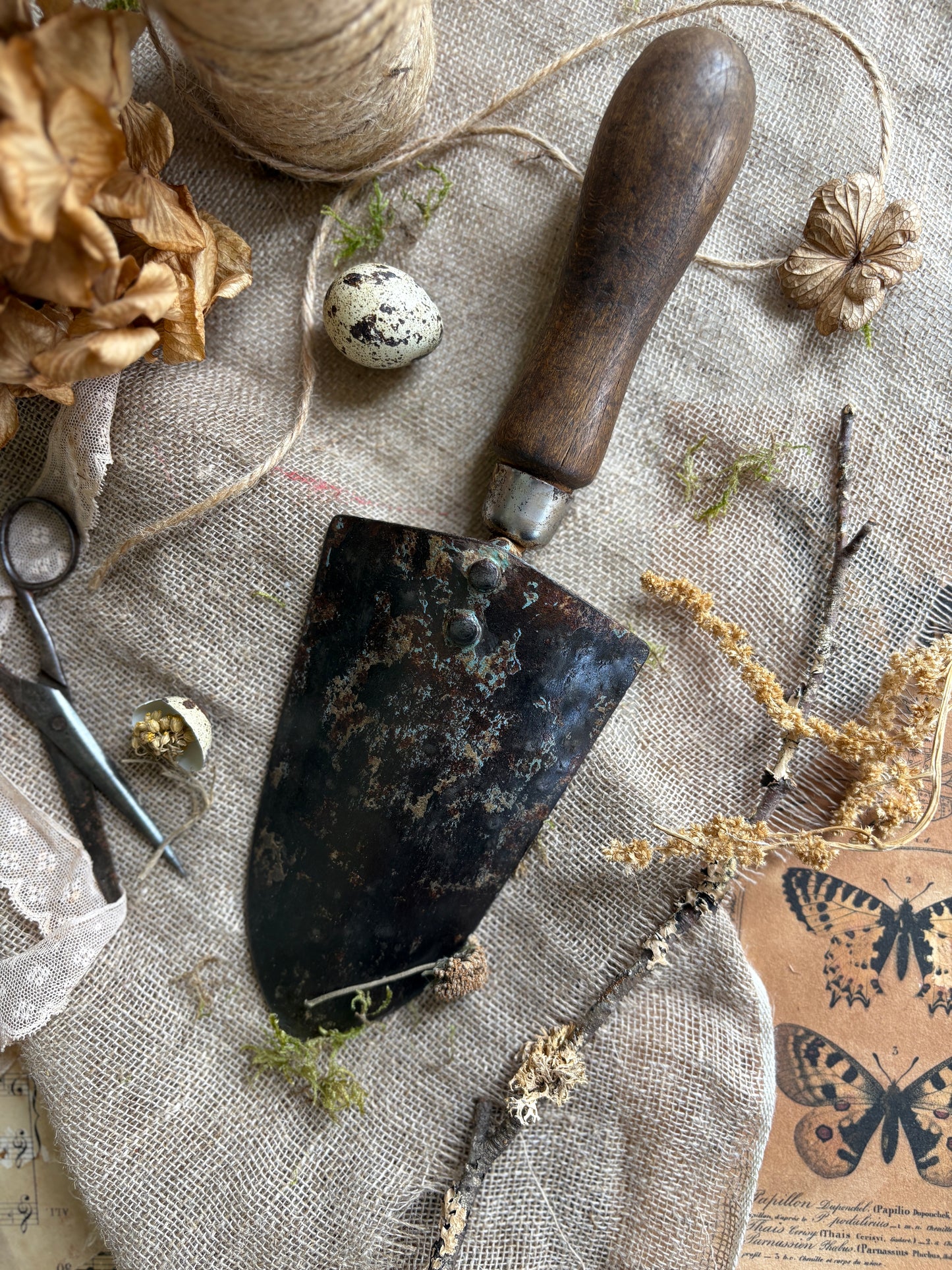 Selection Of Rustic Garden Tools