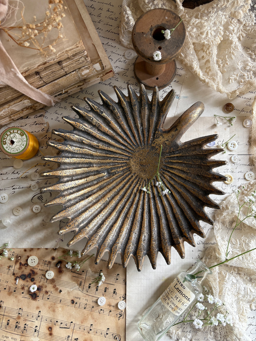 Gold Metal Palm Dish