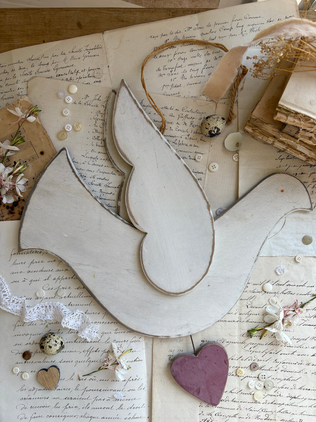 Rustic Wooden Hanging Dove