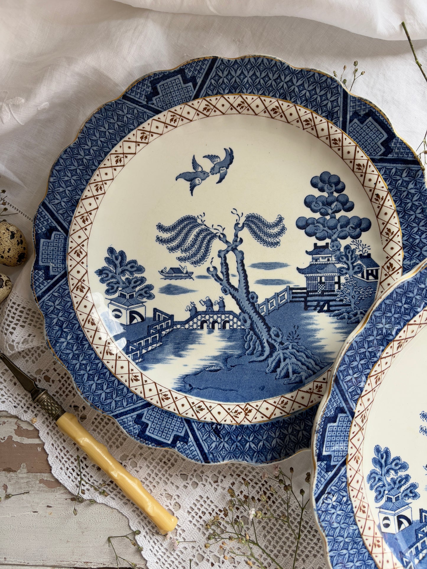 Vintage Booths Blue & White Willow Plate