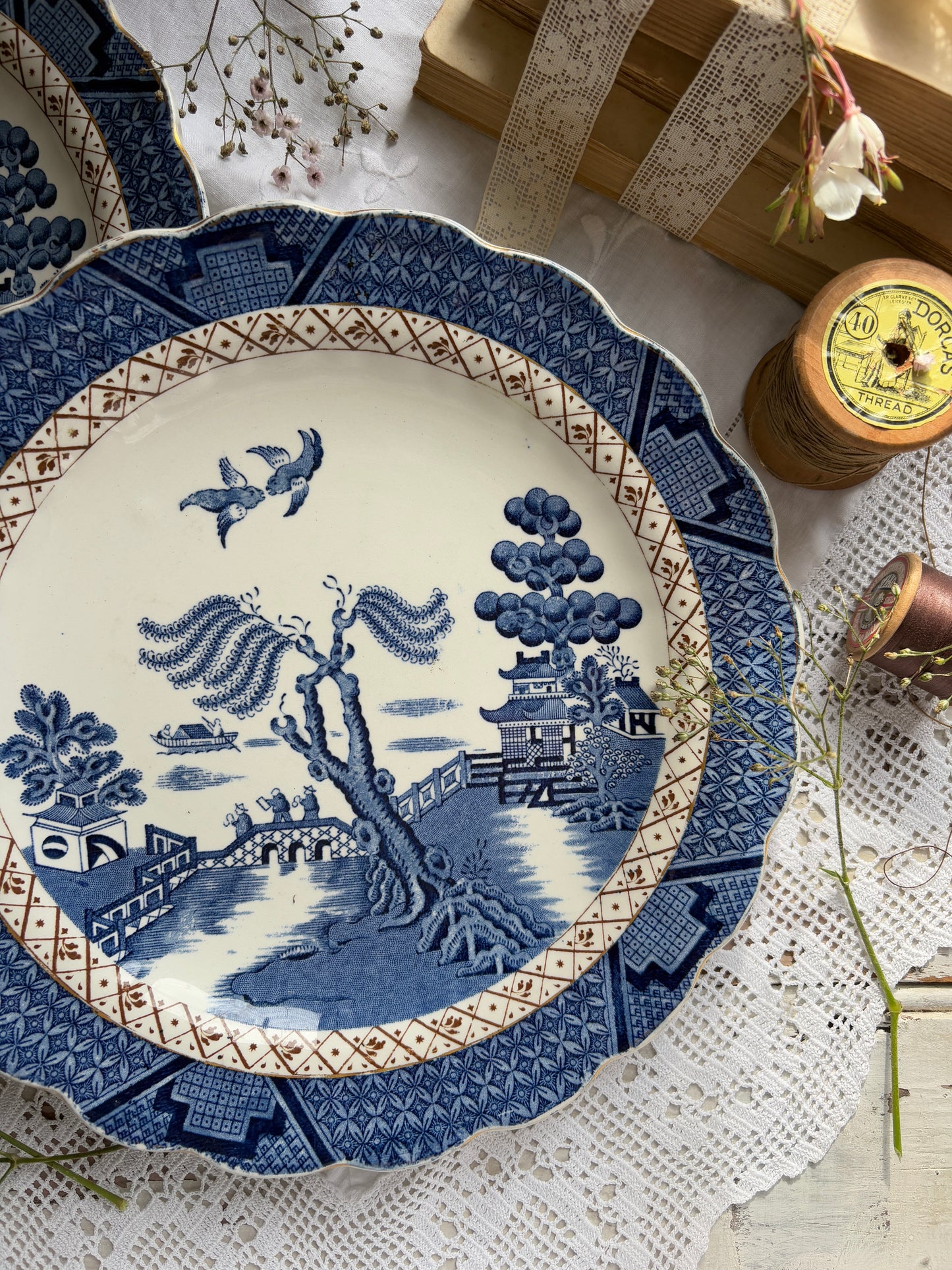 Vintage Booths Blue & White Willow Plate