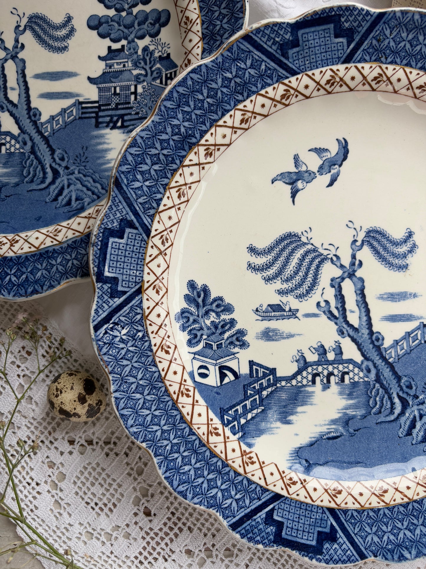 Vintage Booths Blue & White Willow Plate