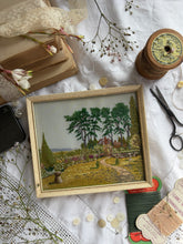 Load image into Gallery viewer, Vintage Embroidered Cottage Garden – Framed Needlework

