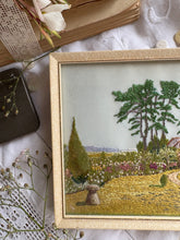 Load image into Gallery viewer, Vintage Embroidered Cottage Garden – Framed Needlework
