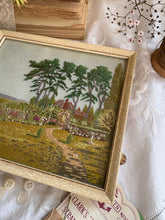 Load image into Gallery viewer, Vintage Embroidered Cottage Garden – Framed Needlework
