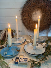 Load image into Gallery viewer, Vintage Enamel Candleholders – Four Rustic Styles
