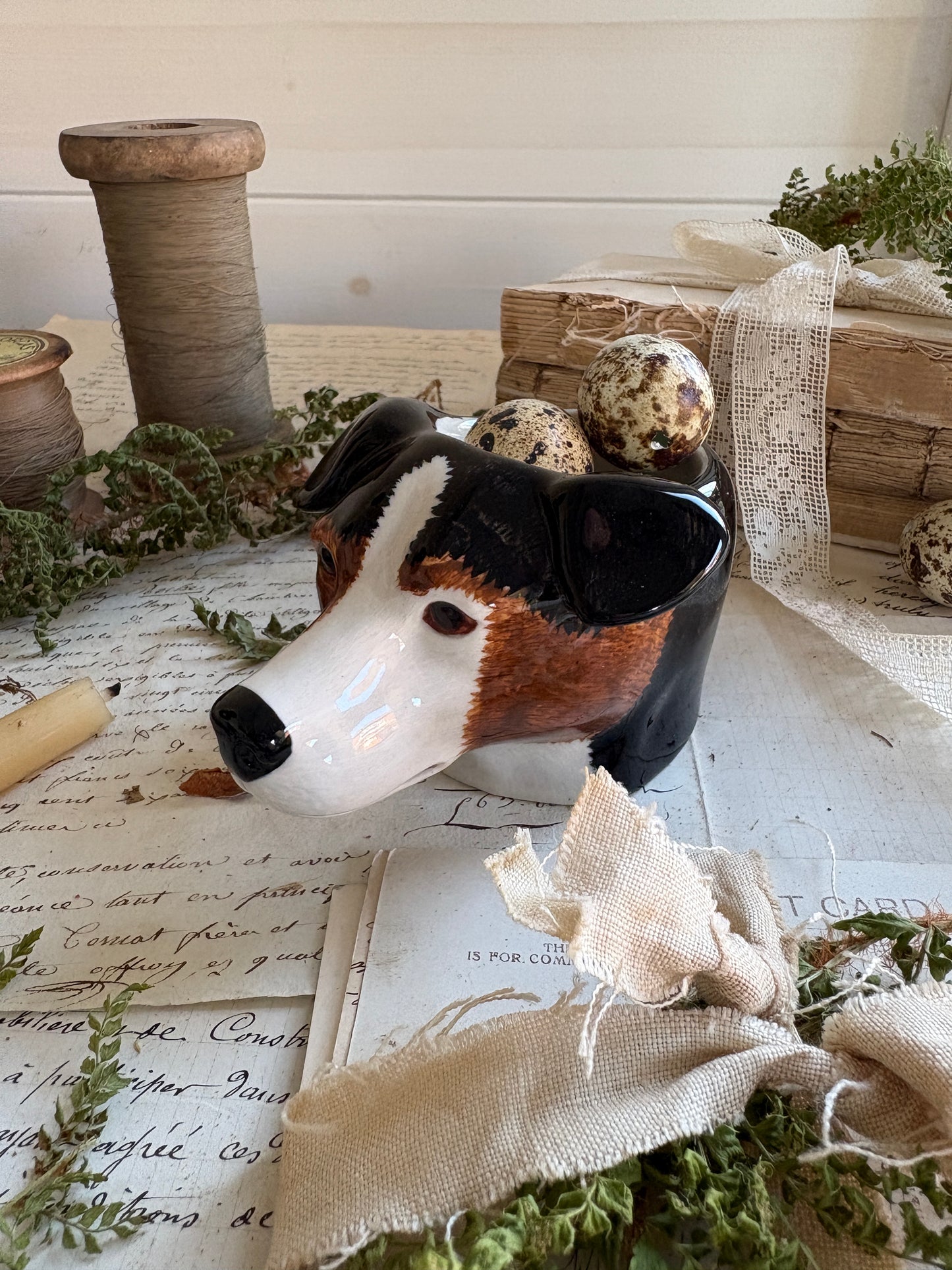 Quail Ceramics Fox / Dog Head Egg Cup