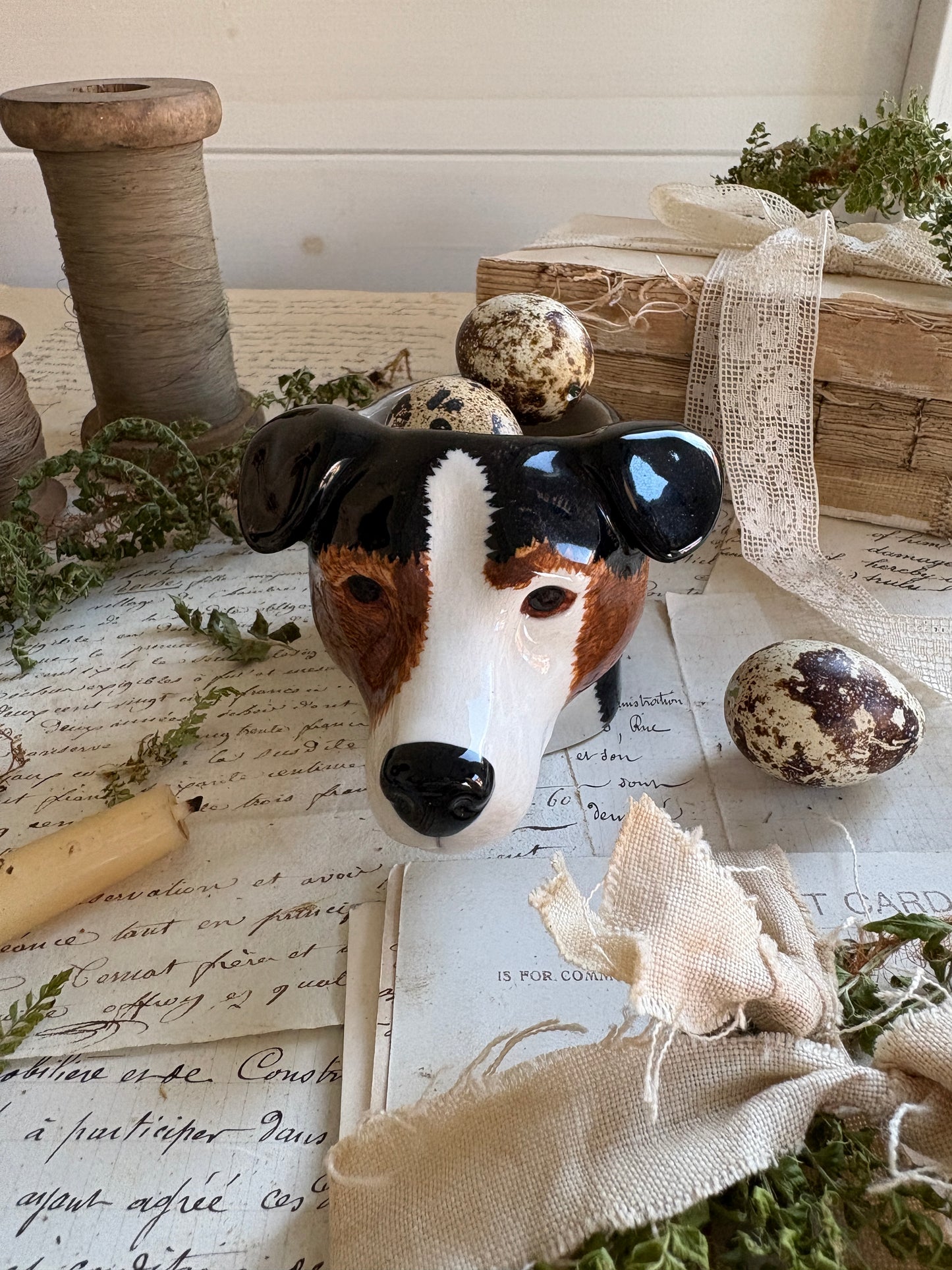 Quail Ceramics Fox / Dog Head Egg Cup
