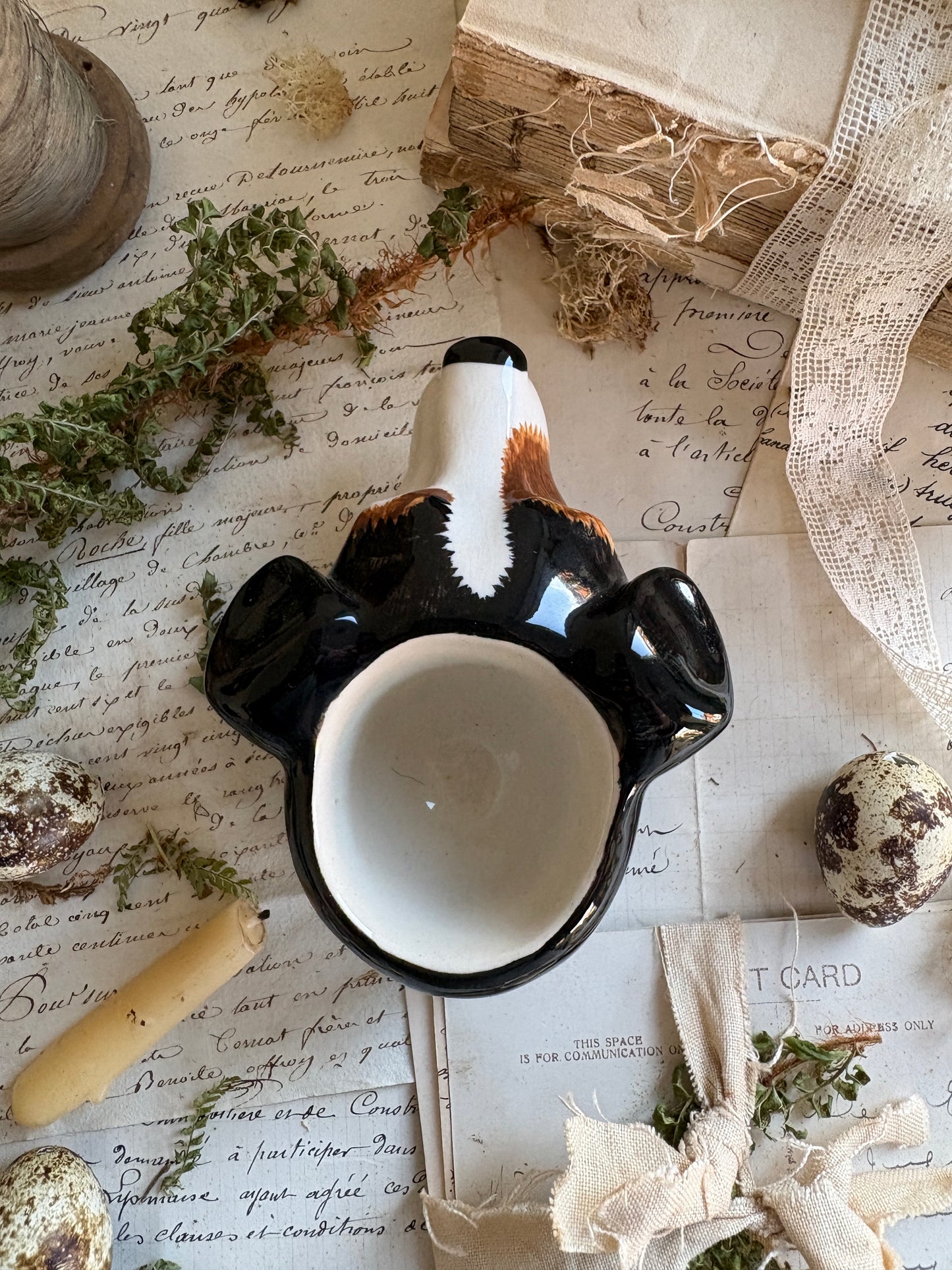 Quail Ceramics Fox / Dog Head Egg Cup