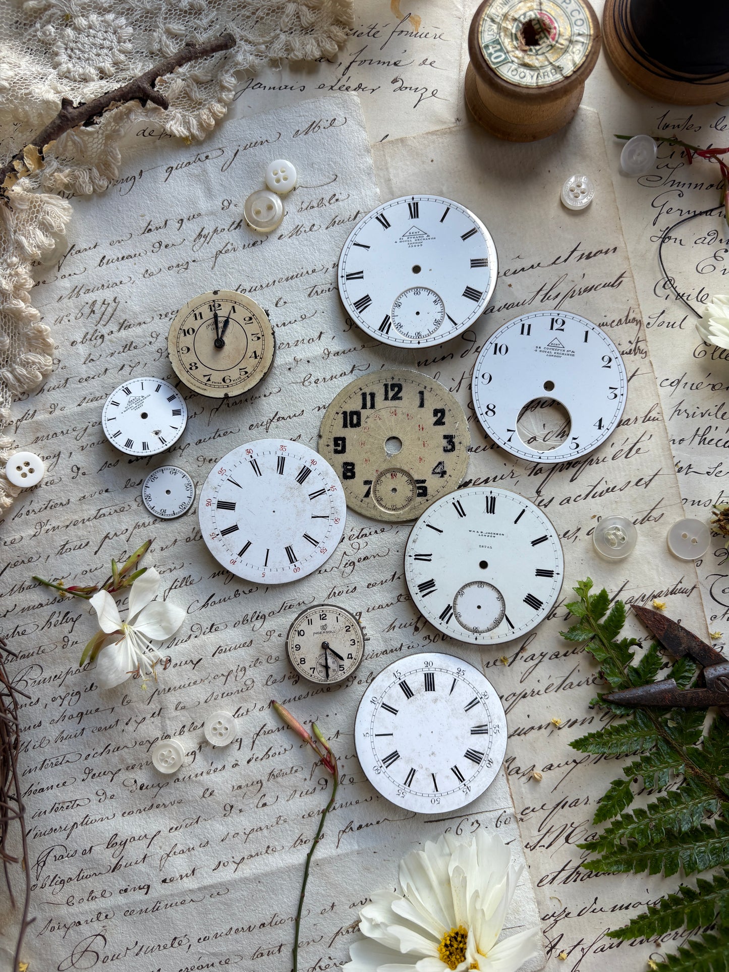 Set of Antique Enamel Clock Faces