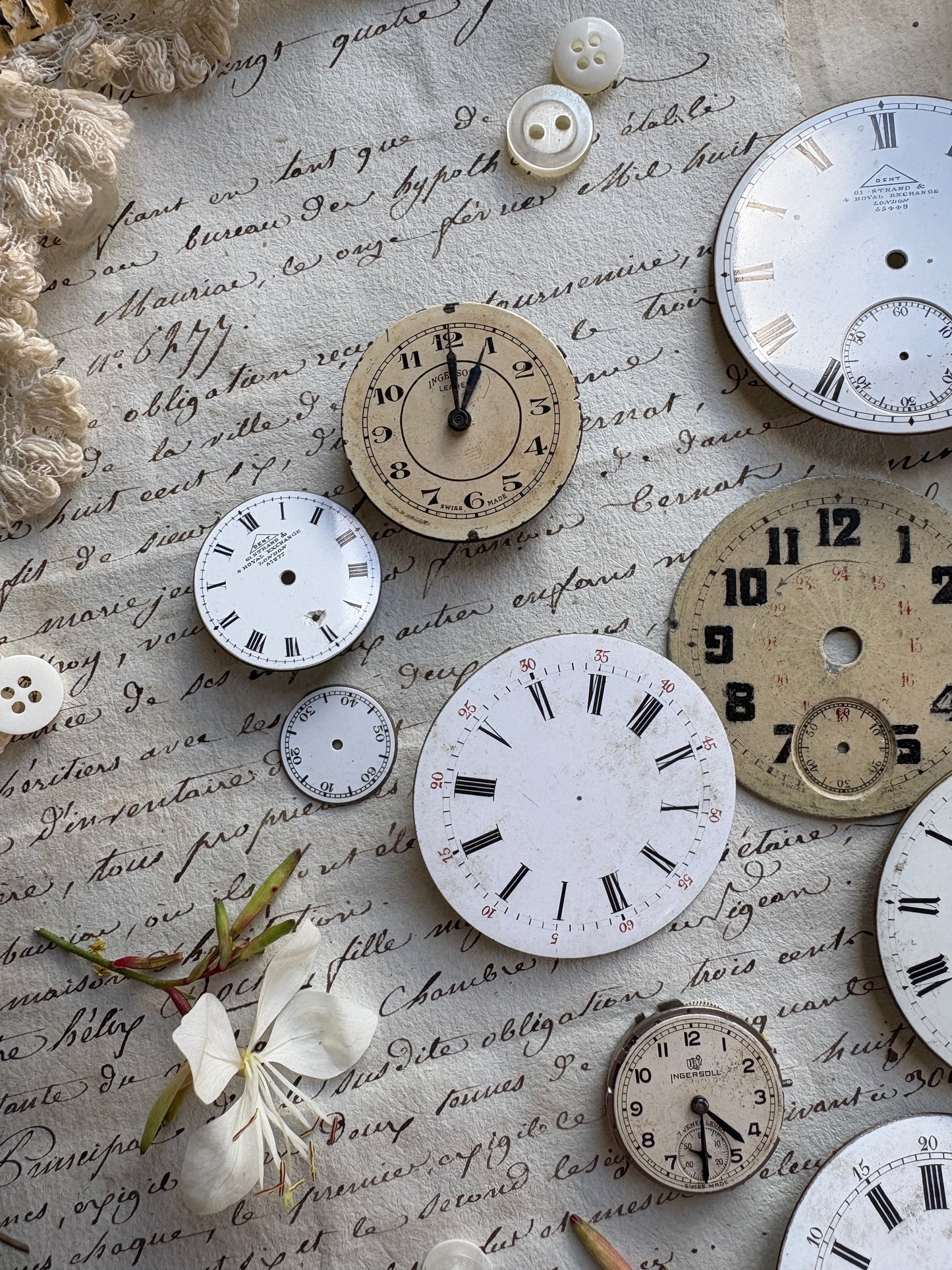 Set of Antique Enamel Clock Faces