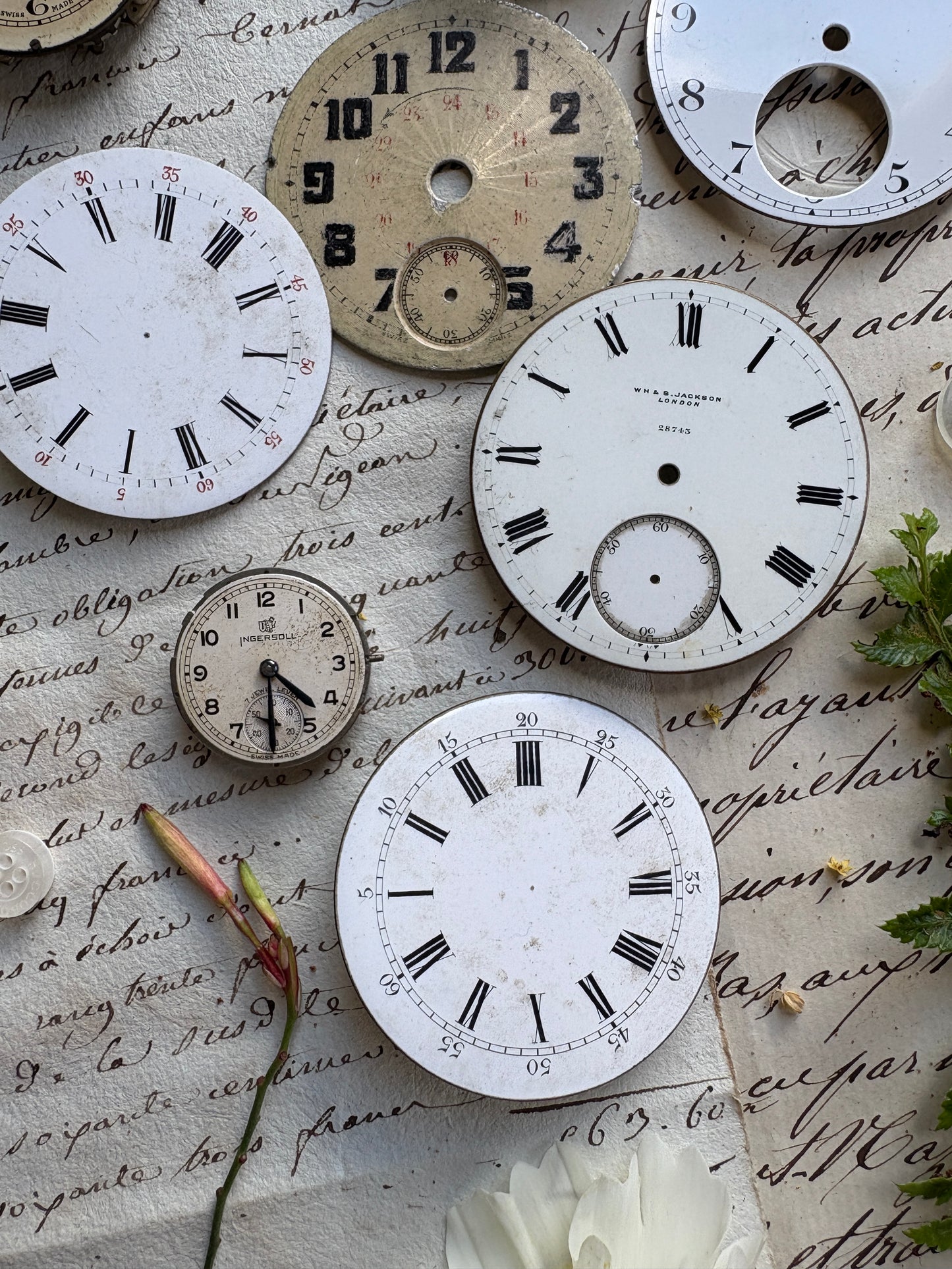 Set of Antique Enamel Clock Faces