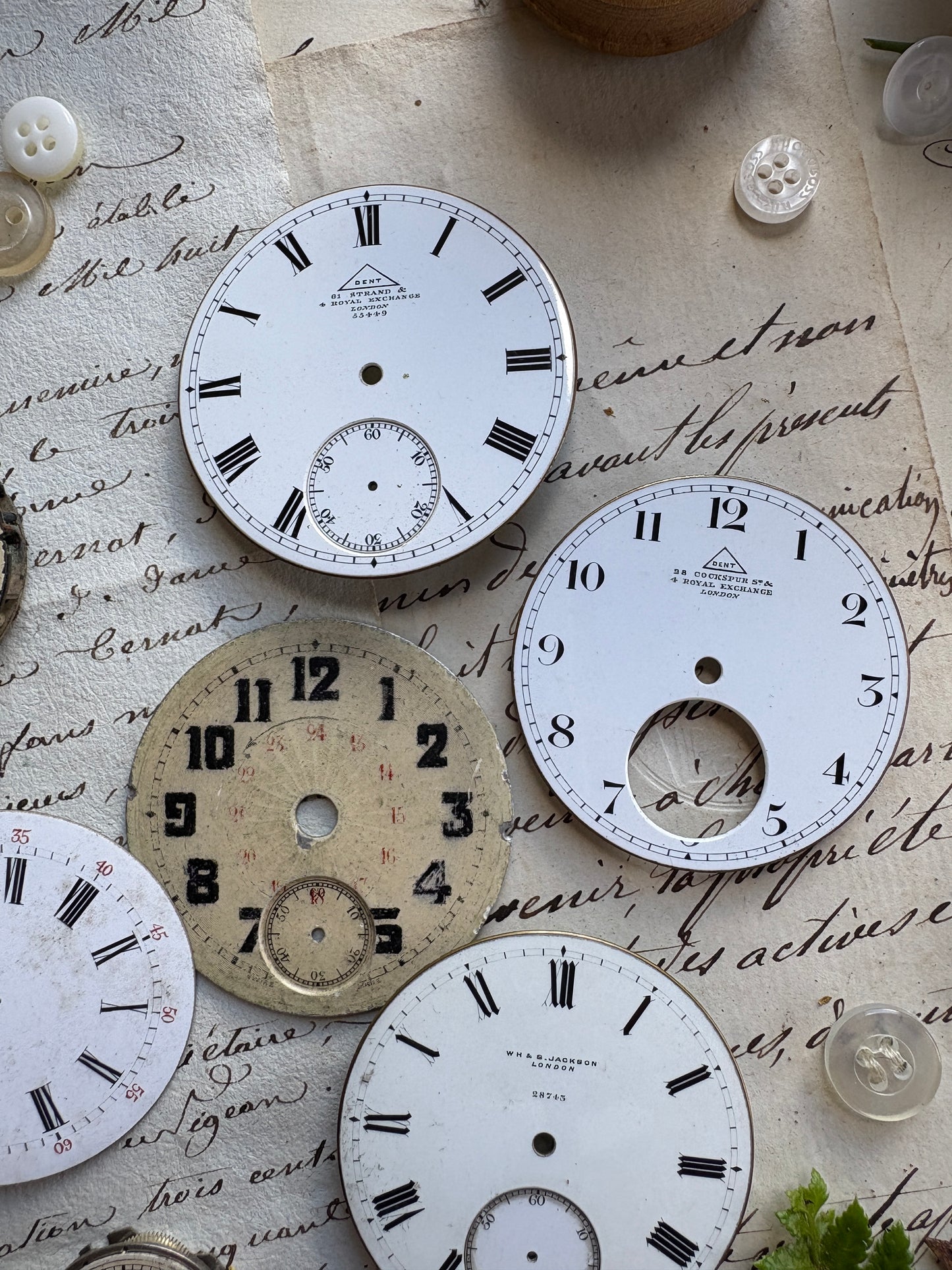 Set of Antique Enamel Clock Faces