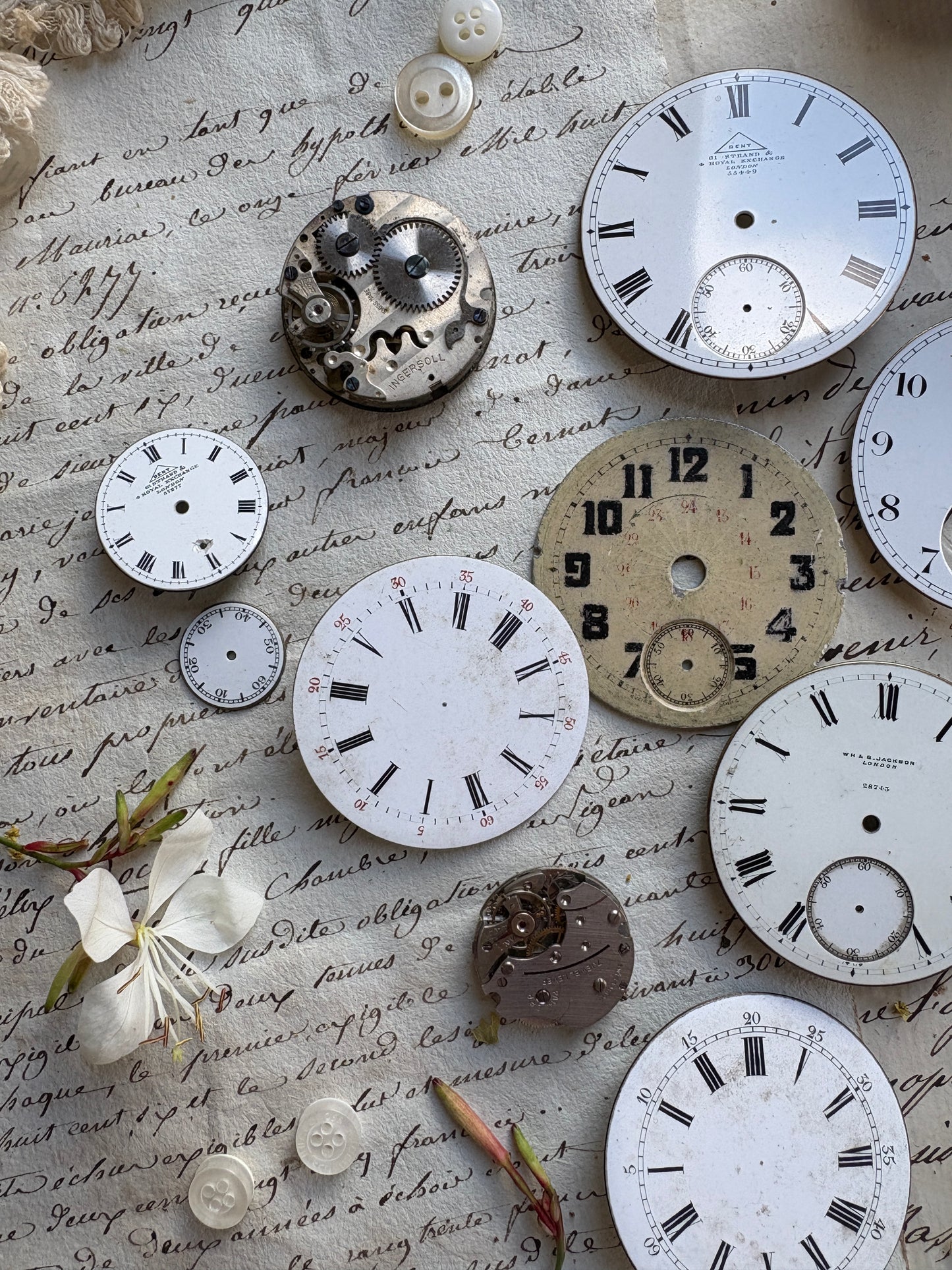 Set of Antique Enamel Clock Faces