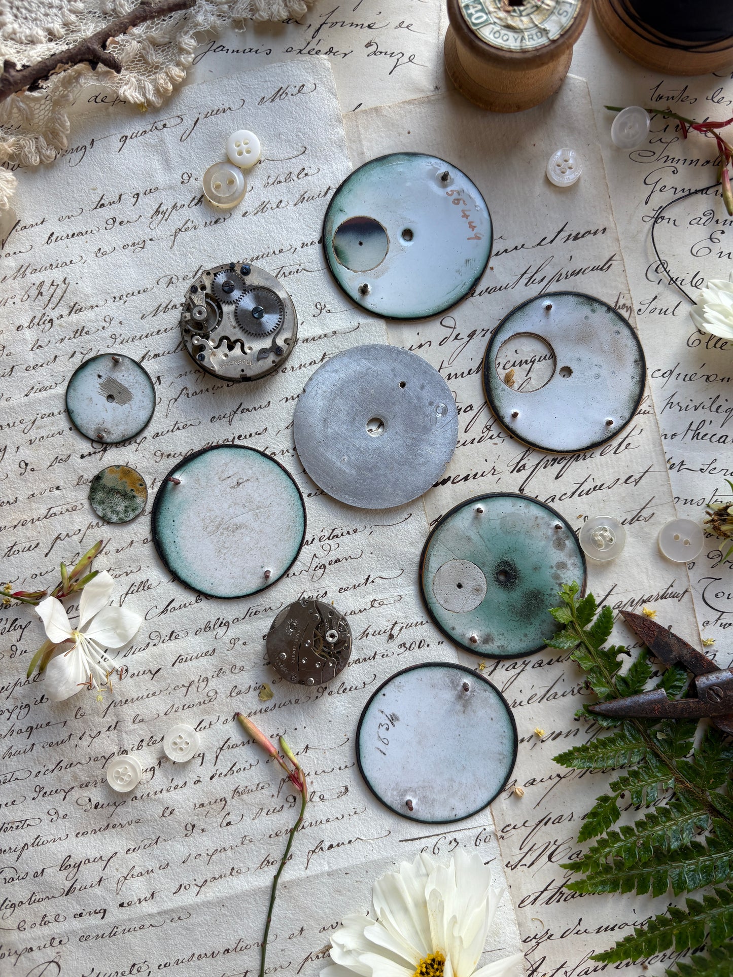 Set of Antique Enamel Clock Faces