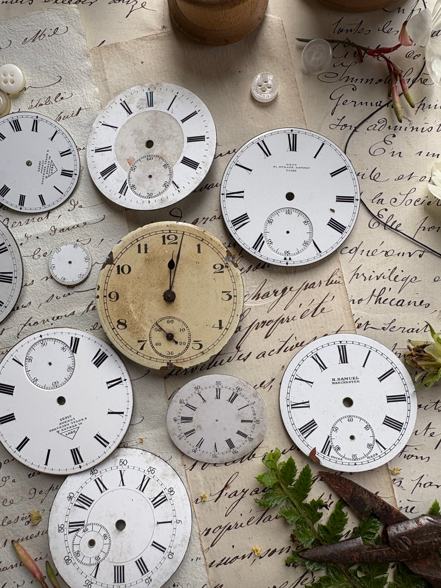 Set of Antique Enamel Clock Faces