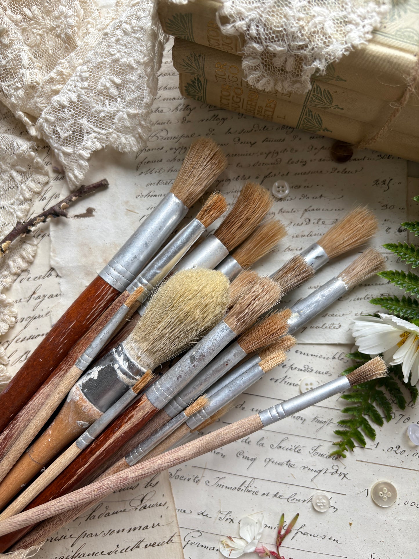 Set of 26 Vintage Artist’s Brushes