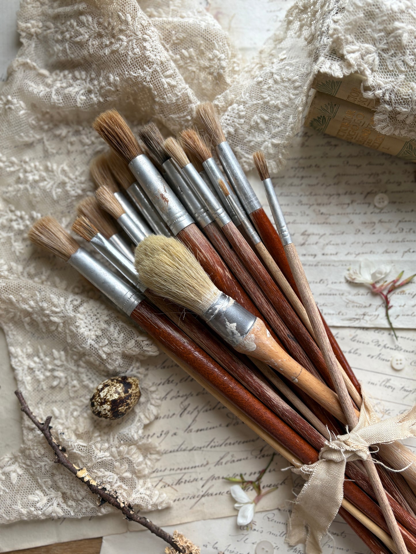 Set of 26 Vintage Artist’s Brushes
