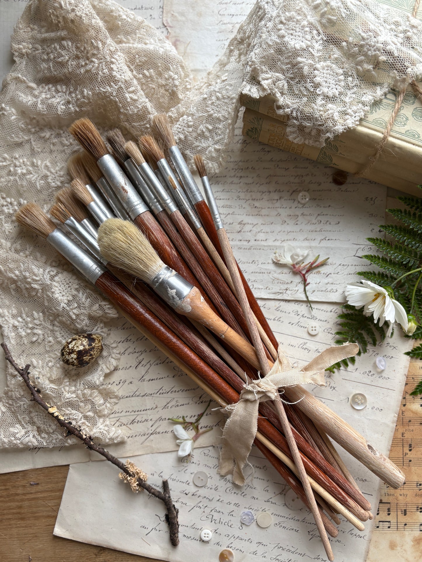 Set of 26 Vintage Artist’s Brushes