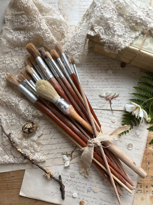 Set of 26 Vintage Artist’s Brushes