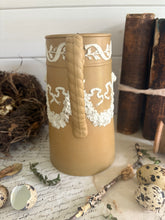 Load image into Gallery viewer, Antique James Dudson Lion &amp; Garland Brown Jasperware Jug
