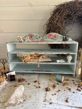 Load image into Gallery viewer, Hand-Painted Turquoise Wooden Shelf
