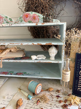 Load image into Gallery viewer, Hand-Painted Turquoise Wooden Shelf

