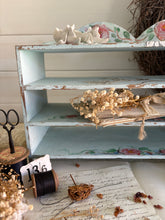 Load image into Gallery viewer, Hand-Painted Turquoise Wooden Shelf
