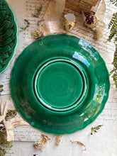 Load image into Gallery viewer, Antique Majolica Green Sunflower Plates
